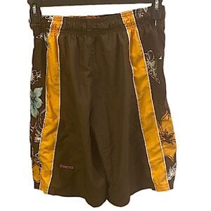Reebok Mens Size Small Swim Trunks Beachy Tropical Floral Side Design